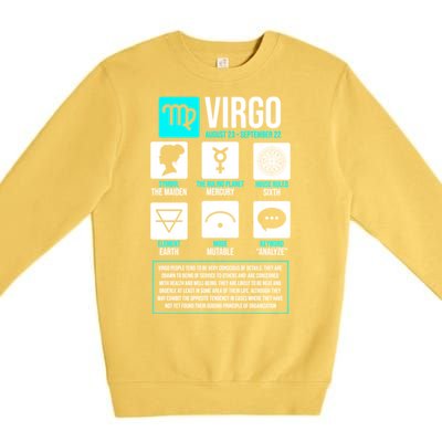 Virgo Facts Astrology Horoscope Astrological Zodiac Sign Funny Gift Premium Crewneck Sweatshirt