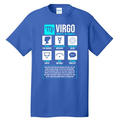 Virgo Facts Astrology Horoscope Astrological Zodiac Sign Funny Gift Tall T-Shirt