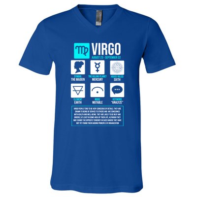 Virgo Facts Astrology Horoscope Astrological Zodiac Sign Funny Gift V-Neck T-Shirt