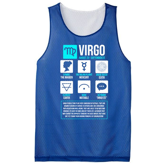 Virgo Facts Astrology Horoscope Astrological Zodiac Sign Funny Gift Mesh Reversible Basketball Jersey Tank