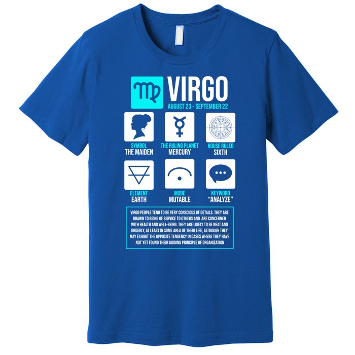 Virgo Facts Astrology Horoscope Astrological Zodiac Sign Funny Gift Premium T-Shirt