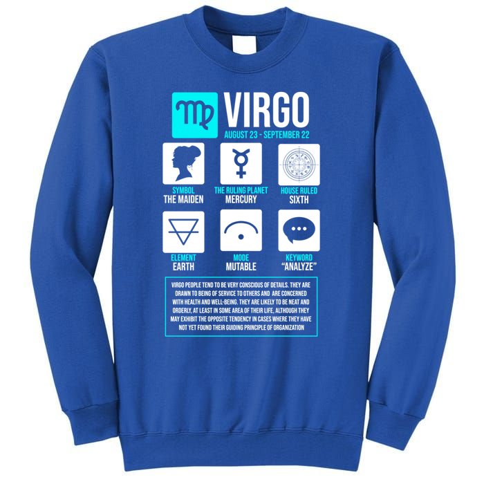 Virgo Facts Astrology Horoscope Astrological Zodiac Sign Funny Gift Tall Sweatshirt