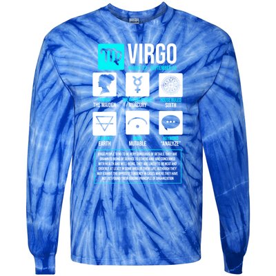 Virgo Facts Astrology Horoscope Astrological Zodiac Sign Funny Gift Tie-Dye Long Sleeve Shirt