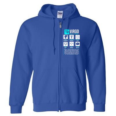 Virgo Facts Astrology Horoscope Astrological Zodiac Sign Funny Gift Full Zip Hoodie