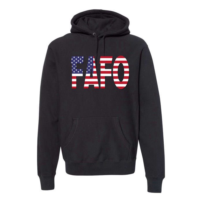 vintage FAFO American Flag Premium Hoodie