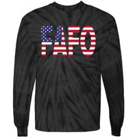 vintage FAFO American Flag Tie-Dye Long Sleeve Shirt