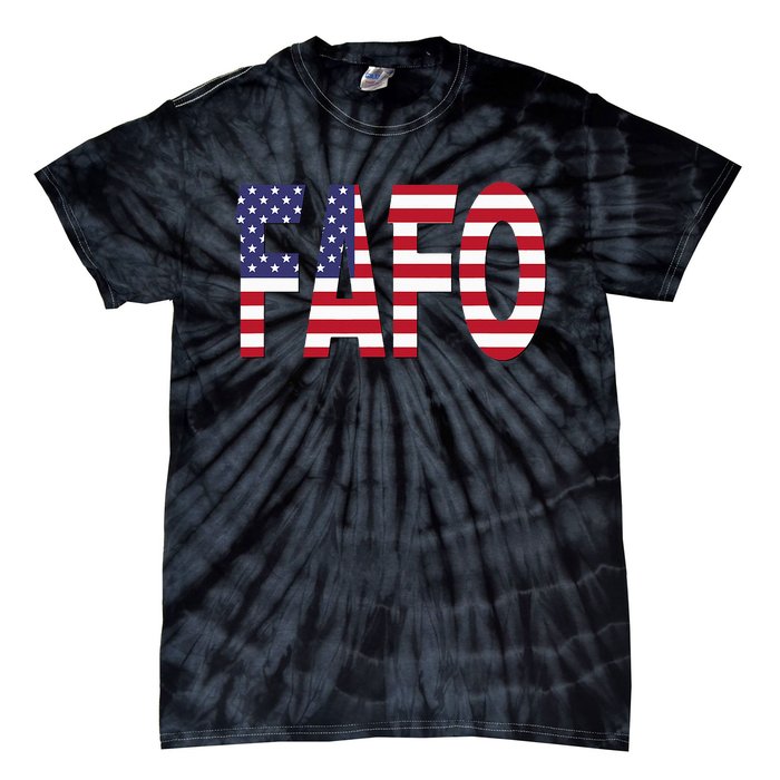 vintage FAFO American Flag Tie-Dye T-Shirt