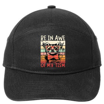 Vintage Funny Autism Be In Awe Of My Tism Adult Awe Tism 7-Panel Snapback Hat