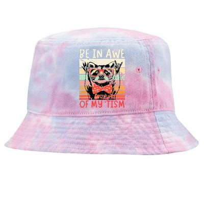 Vintage Funny Autism Be In Awe Of My Tism Adult Awe Tism Tie-Dyed Bucket Hat