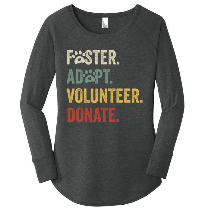 Vintage Foster Adopt Volunteer Donate Animals Rescue Shelter Women's Perfect Tri Tunic Long Sleeve Shirt