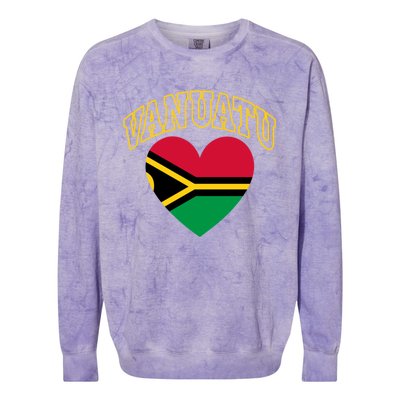 Vanuatu Flag Athletic Heart Gift Colorblast Crewneck Sweatshirt