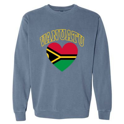 Vanuatu Flag Athletic Heart Gift Garment-Dyed Sweatshirt