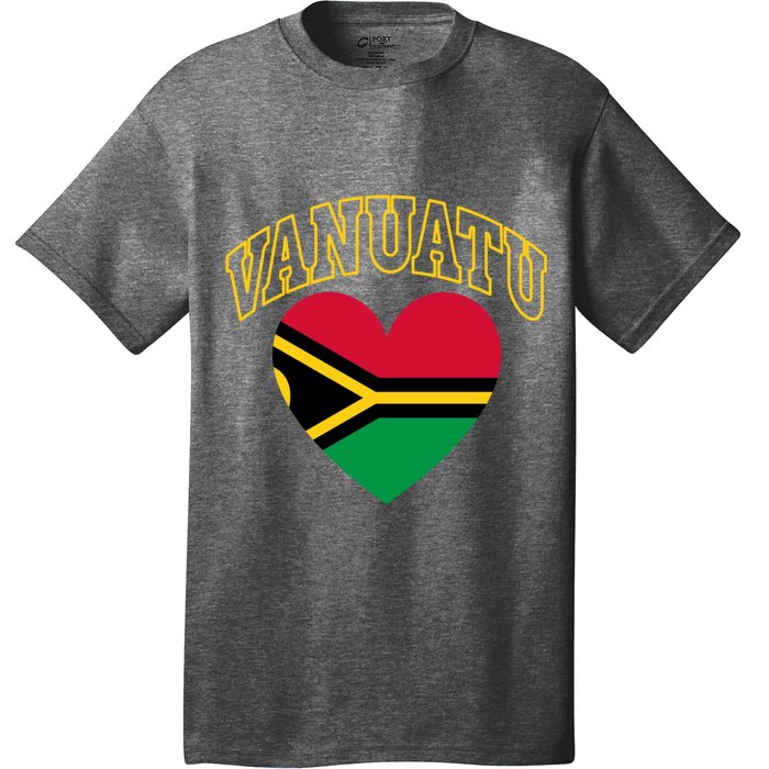 Vanuatu Flag Athletic Heart Gift T-Shirt