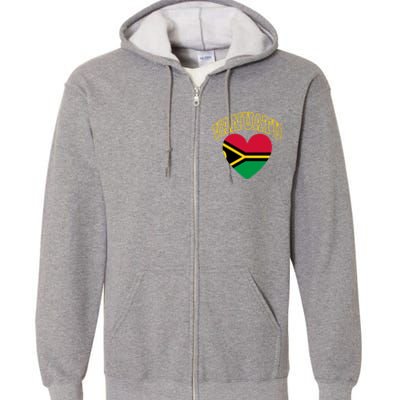 Vanuatu Flag Athletic Heart Gift Full Zip Hoodie