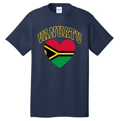 Vanuatu Flag Athletic Heart Gift Tall T-Shirt