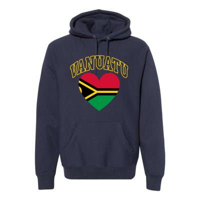 Vanuatu Flag Athletic Heart Gift Premium Hoodie