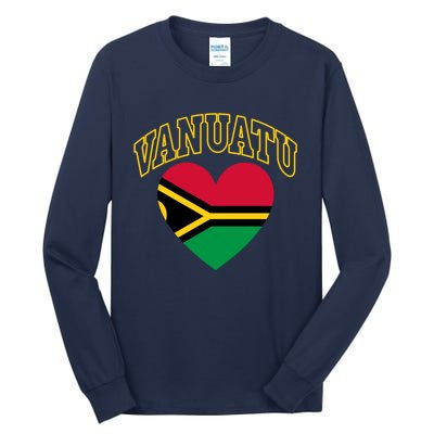 Vanuatu Flag Athletic Heart Gift Tall Long Sleeve T-Shirt