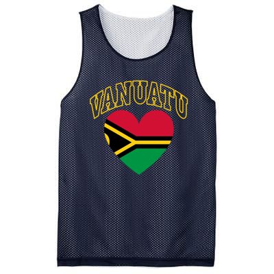 Vanuatu Flag Athletic Heart Gift Mesh Reversible Basketball Jersey Tank