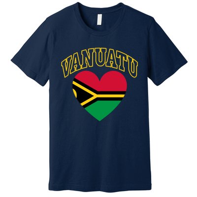 Vanuatu Flag Athletic Heart Gift Premium T-Shirt