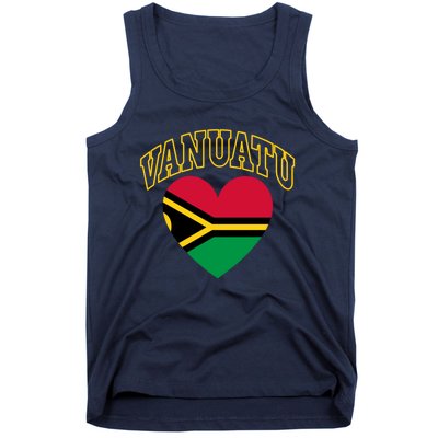 Vanuatu Flag Athletic Heart Gift Tank Top