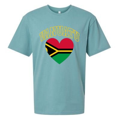 Vanuatu Flag Athletic Heart Gift Sueded Cloud Jersey T-Shirt