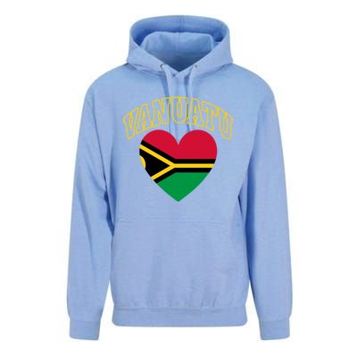 Vanuatu Flag Athletic Heart Gift Unisex Surf Hoodie