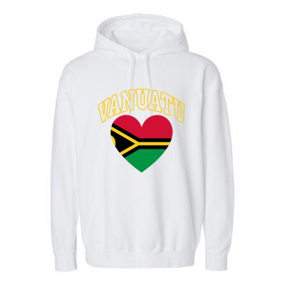 Vanuatu Flag Athletic Heart Gift Garment-Dyed Fleece Hoodie