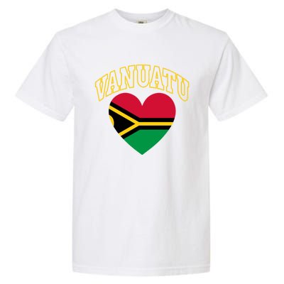 Vanuatu Flag Athletic Heart Gift Garment-Dyed Heavyweight T-Shirt