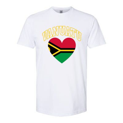 Vanuatu Flag Athletic Heart Gift Softstyle CVC T-Shirt