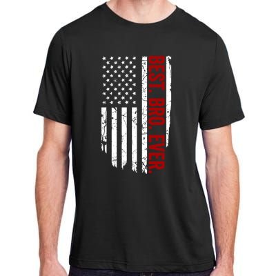 Vintage Funny American Flag Best Bro Ever Gift Adult ChromaSoft Performance T-Shirt