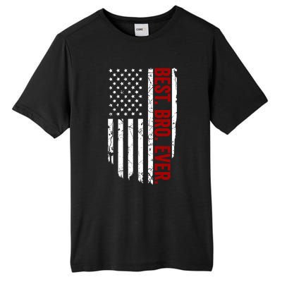 Vintage Funny American Flag Best Bro Ever Gift Tall Fusion ChromaSoft Performance T-Shirt