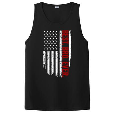 Vintage Funny American Flag Best Bro Ever Gift PosiCharge Competitor Tank