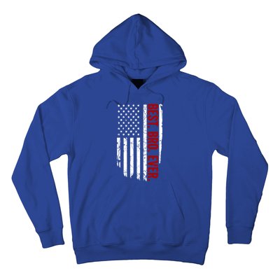 Vintage Funny American Flag Best Bro Ever Gift Hoodie