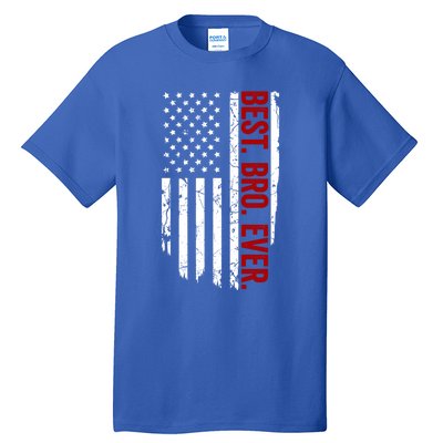 Vintage Funny American Flag Best Bro Ever Gift Tall T-Shirt