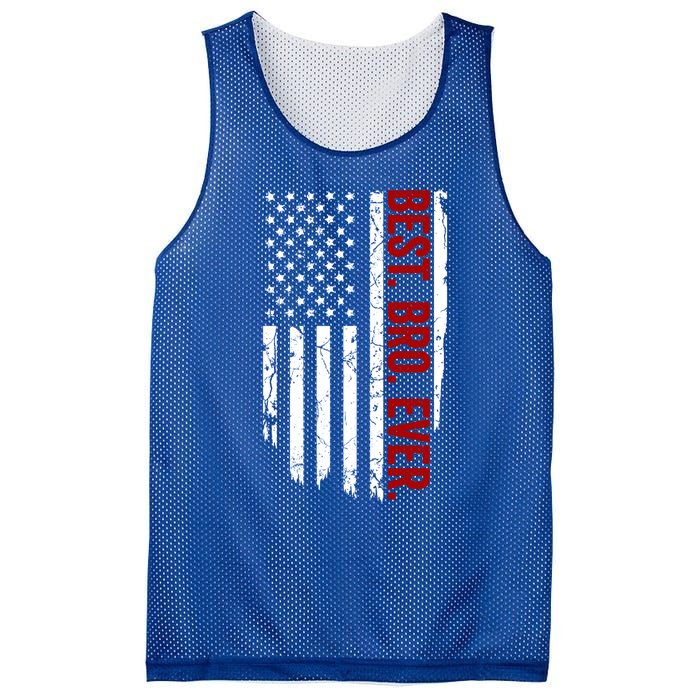 Vintage Funny American Flag Best Bro Ever Gift Mesh Reversible Basketball Jersey Tank