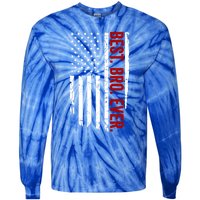 Vintage Funny American Flag Best Bro Ever Gift Tie-Dye Long Sleeve Shirt