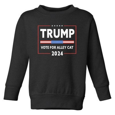 Vote For Alley Cat Trump 2024 Toddler Sweatshirt