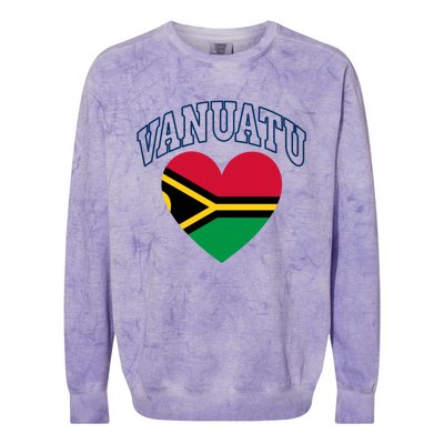 Vanuatu Flag Athletic Heart Souvenir Gift Colorblast Crewneck Sweatshirt