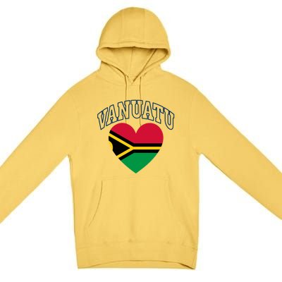 Vanuatu Flag Athletic Heart Souvenir Gift Premium Pullover Hoodie