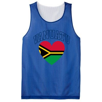 Vanuatu Flag Athletic Heart Souvenir Gift Mesh Reversible Basketball Jersey Tank