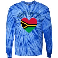 Vanuatu Flag Athletic Heart Souvenir Gift Tie-Dye Long Sleeve Shirt