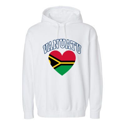 Vanuatu Flag Athletic Heart Souvenir Gift Garment-Dyed Fleece Hoodie