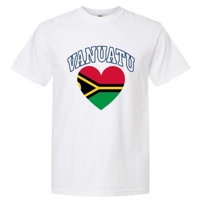 Vanuatu Flag Athletic Heart Souvenir Gift Garment-Dyed Heavyweight T-Shirt