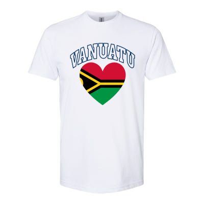 Vanuatu Flag Athletic Heart Souvenir Gift Softstyle CVC T-Shirt