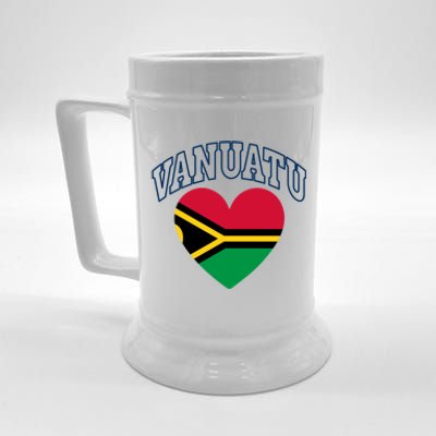 Vanuatu Flag Athletic Heart Souvenir Gift Beer Stein