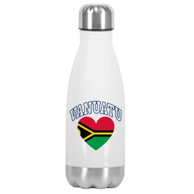 Vanuatu Flag Athletic Heart Souvenir Gift Stainless Steel Insulated Water Bottle