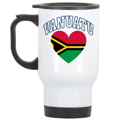 Vanuatu Flag Athletic Heart Souvenir Gift Stainless Steel Travel Mug