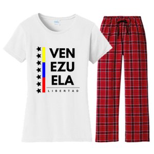 Venezuelan Flag Apparel 7 Stars Libertad Proud White Gift Women's Flannel Pajama Set