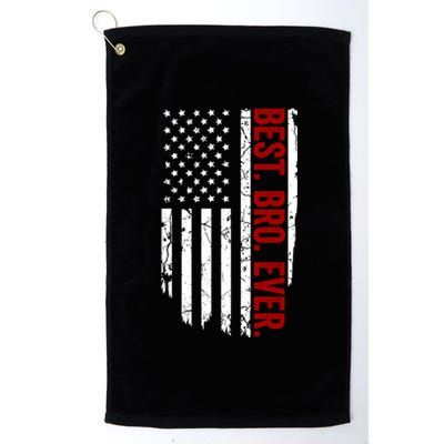 Vintage Funny American Flag Best Bro Ever Meaningful Gift Platinum Collection Golf Towel