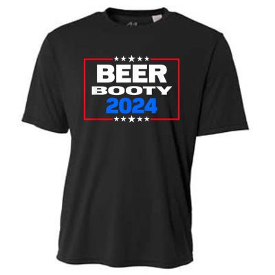 Vote For Beer And Booty Funny 2024 Election Cooling Performance Crew T-Shirt